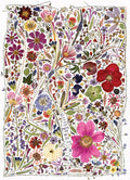 Cobble hill 1000-piece jigsaw puzzle of colorful floral pattern with various flowers on a white background