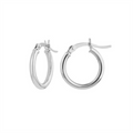 10K White Gold 15mm Small Round Hoops
