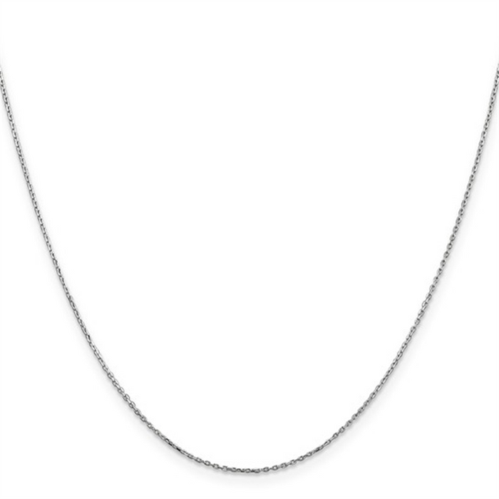 10K White Gold 16 Inches Cable Chain