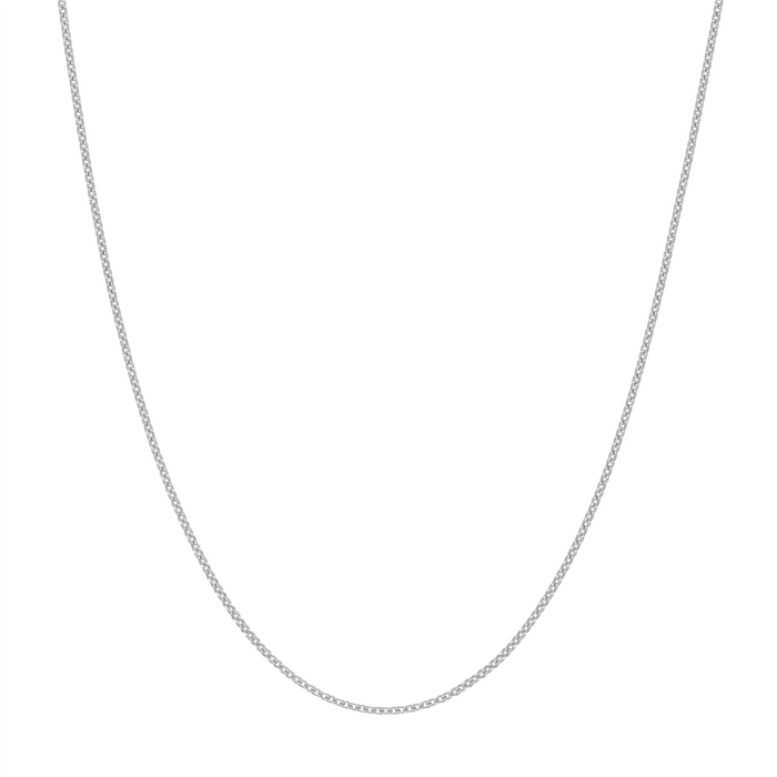 10K White Gold 18 Inches Cable Chain