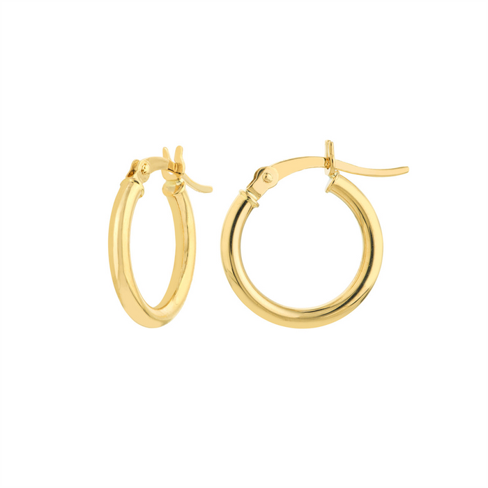 10K Yellow Gold 15mm Hoop Earrings