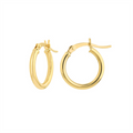 10K Yellow Gold 15mm Hoop Earrings