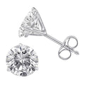 14K White Gold 0.10 CTW Round Natural Diamonds Stud Earrings
