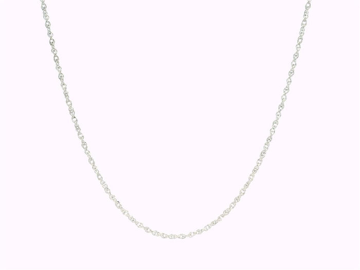 14K White Gold 16 Inches Rope Chain