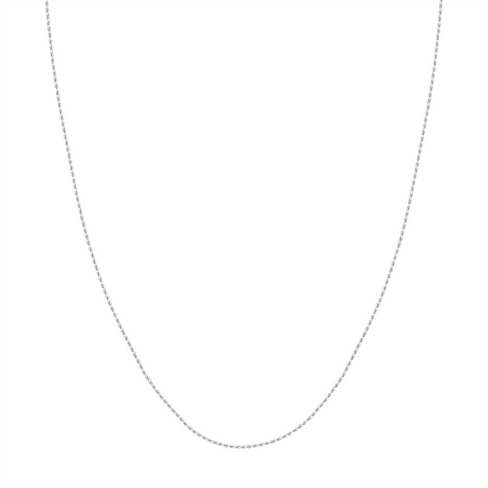 14K White Gold 18 Inches Rope Chain