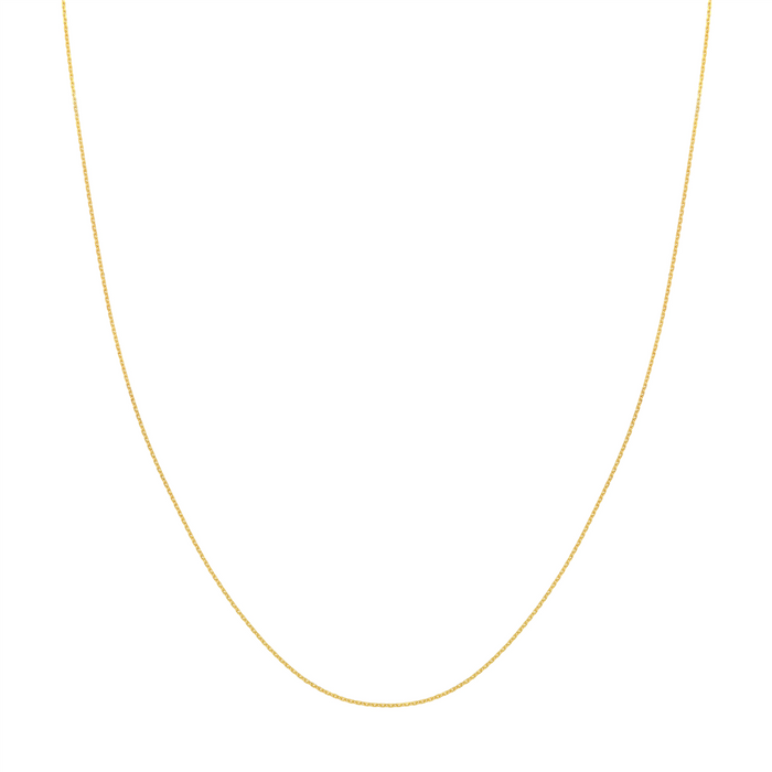 14K Yellow Gold 18 Inches Diamond Cut Cable Chain