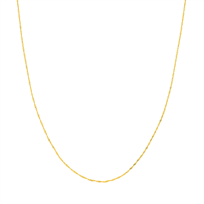 14K Yellow Gold 18 Inches Singapore Chain