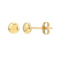 14K Yellow Gold 4.5mm Flat Round Pebble Earrings