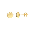 14K Yellow Gold 7mm Flat Round Pebble Earrings