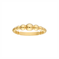 14K Yellow Gold Graduated Bead Ring