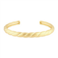 14K Yellow Gold Overlay Matte Twisted Cuff