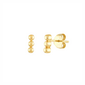 14K Yellow Gold Triple Bead Earrings