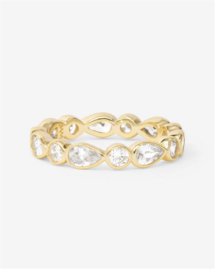 18K Yellow Gold Overlay 'Isla' Cubic Zirconia Ring