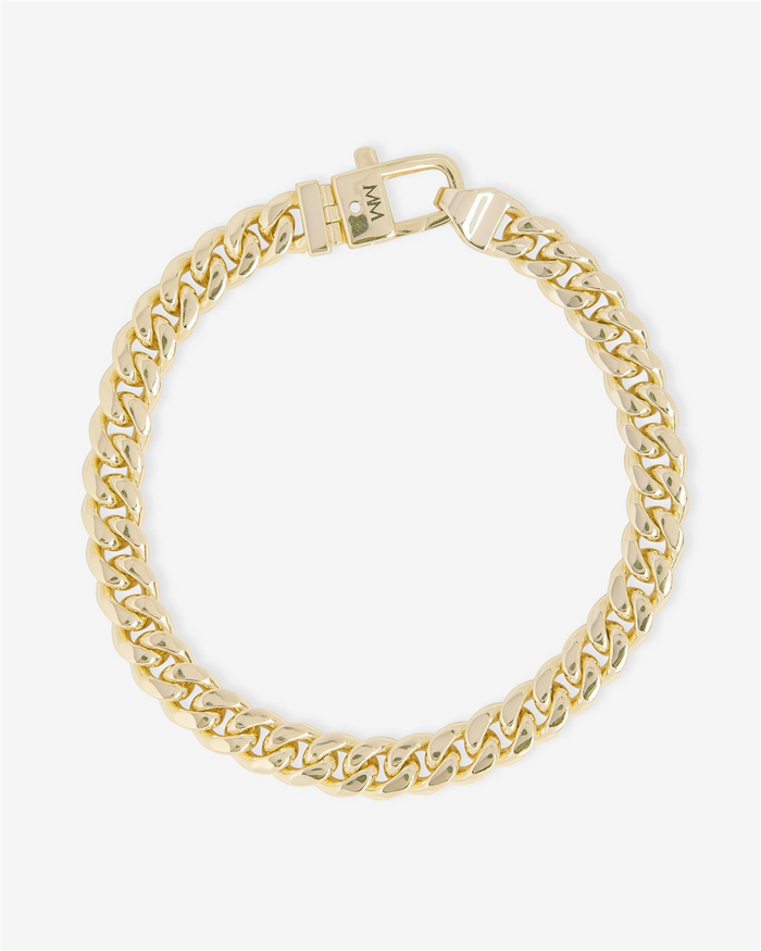 18K Yellow Gold Overlay 'Julian' Cubic Zirconia Cuban Bracelet