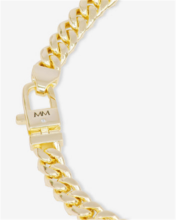 18K Yellow Gold Overlay 'Julian' Cubic Zirconia Cuban Bracelet