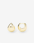 18K Yellow Gold Overlay 'Lil' Norah' Wide Teardrop Huggies