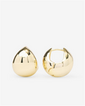 18K Yellow Gold Overlay 'Norah' Wide Teardrop Huggies