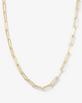 18K Yellow Gold Overlay 'Samantha' Paperclip Chain Necklace