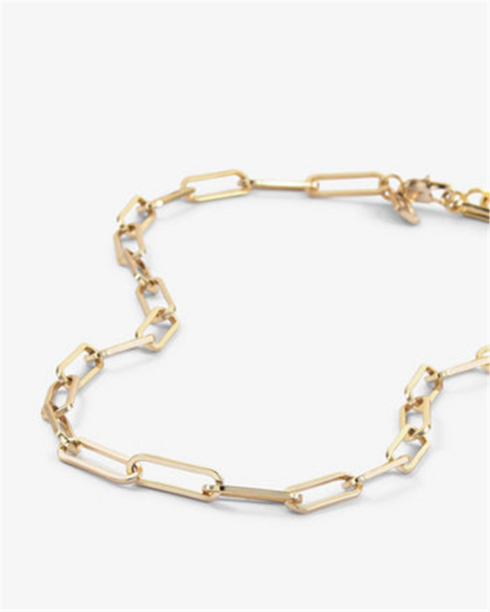 18K Yellow Gold Overlay 'Samantha' Paperclip Chain Necklace