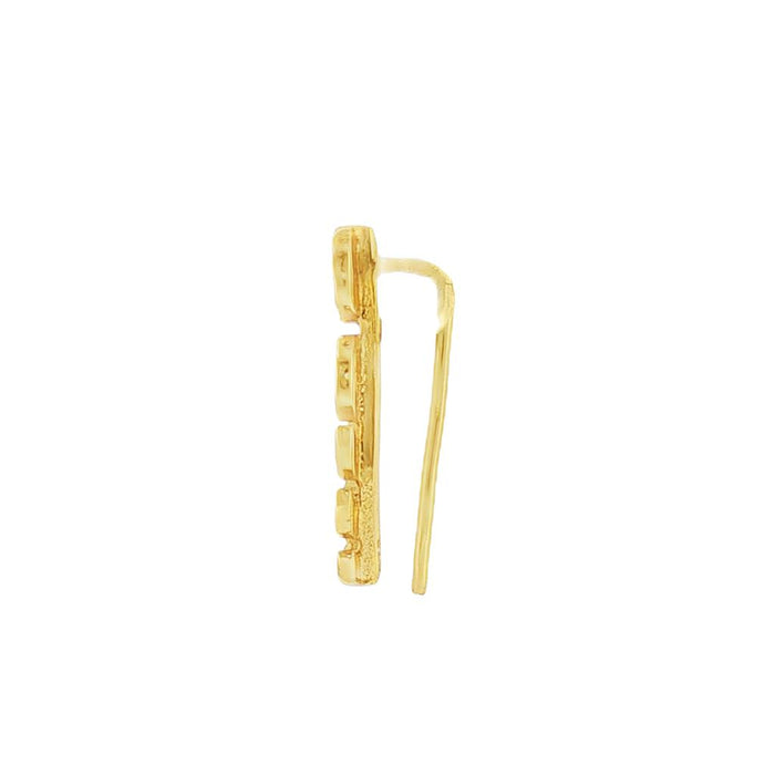 18K Yellow Gold Vermeil Hammered Arrow Climber Earrings