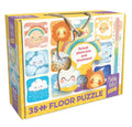 Cobble Hill Kids 35-piece jigsaw floor puzzle packaging with colorful illustrations of animals and weather elements.