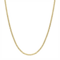 3.5mm 18K Gold IP Titanium Flat Curb Chain Necklace