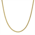 4.35mm 18K Gold IP Titanium Flat Curb Chain Necklace