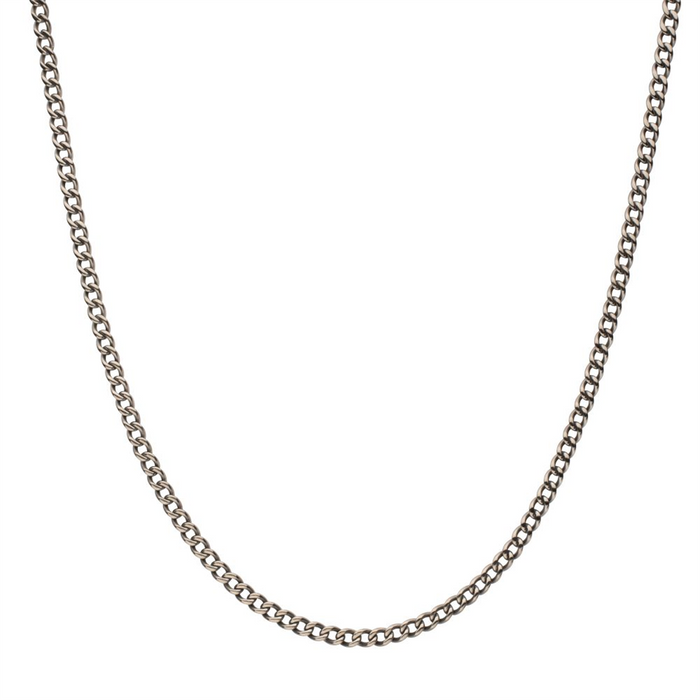 4.35mm Titanium Flat Curb Chain Necklace