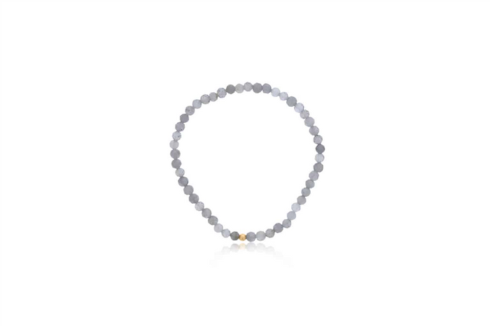 4mm Faceted Labradorite Bracelet With Gold Filled Finishing Bead