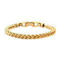 5mm 18K Gold IP Steel Sandblast Franco Chain Bracelet