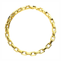 6mm Polished Finish 18K Yellow Gold IP Steel Paperclip Chain Bracelet