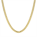 7.4mm 18K Gold IP Titanium Curb Chain Necklace