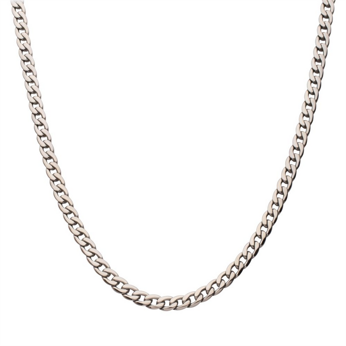 7.4mm Titanium Curb Chain Necklace