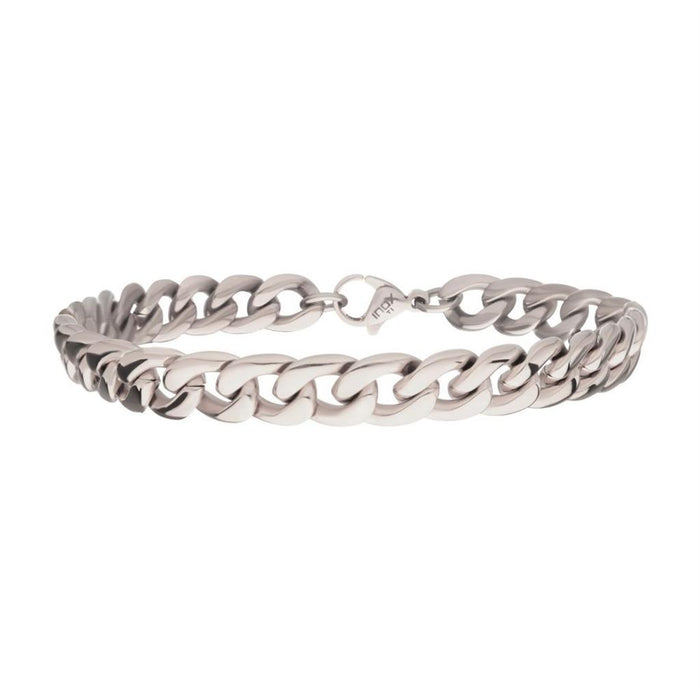 7.4mm Titanium Flat Curb Chain Bracelet