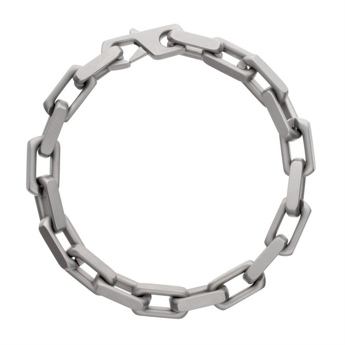 8mm Titanium Matte Finish Paperclip Chain Bracelet