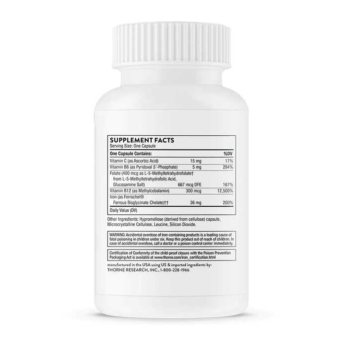Supplement bottle with label on a white background