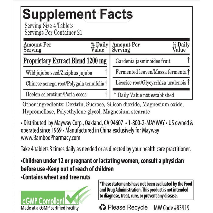 Restful Sleep Supplement Facts