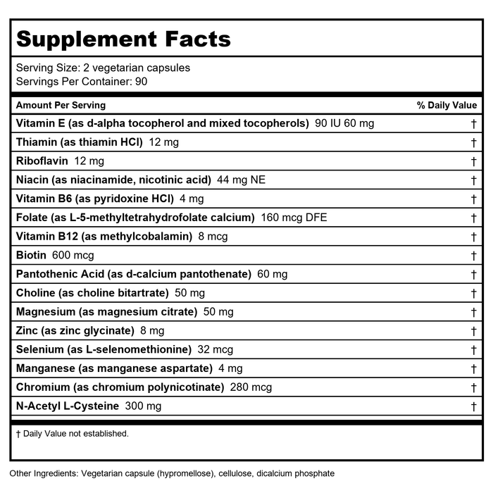 Apex Energetics Glysen 180 Vcaps - K01 - Supplement Facts panel