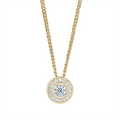 April Birthstone Gold Vermeil Cubic Zirconia Halo Pendant
