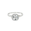 April Birthstone Sterling Silver Checkerboard Cushion Created White Topaz Halo Ring