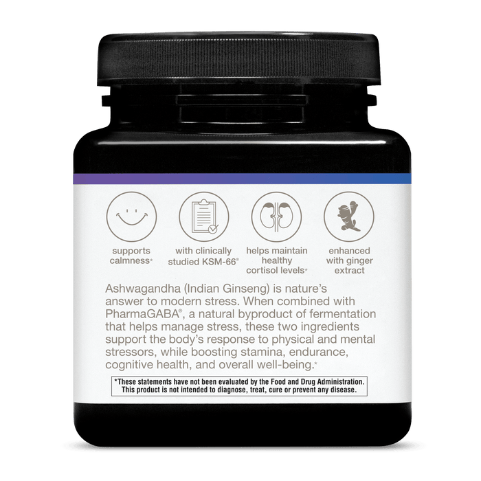 ASHGA.92065 Youtheory Ashwagandha + Gaba 60 Capsules Product Image - Left
