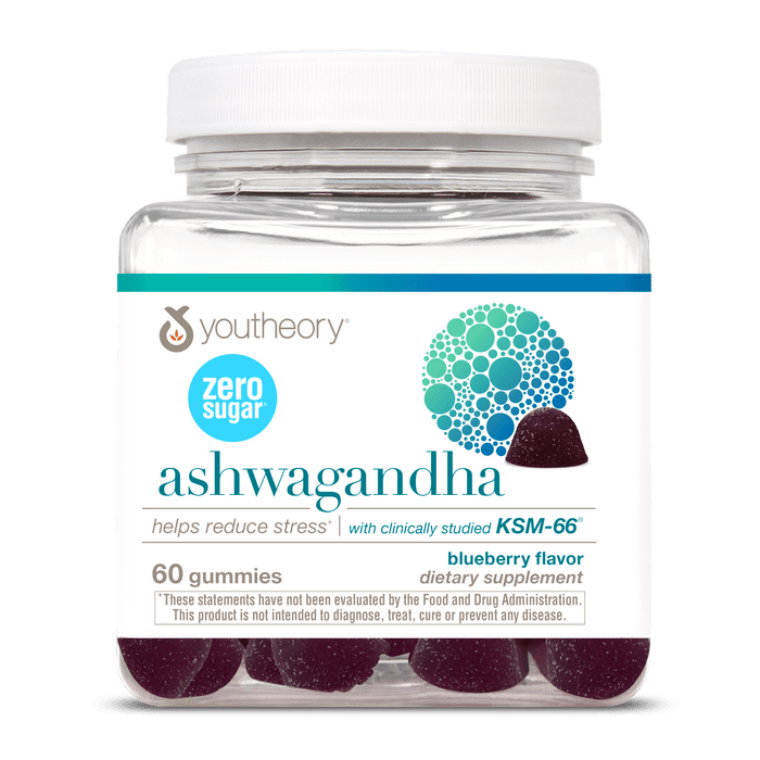 ASHG.92031 Youtheory Ashwagandha Gummies Blueberry Flavor 60 Gummies Product Main Image