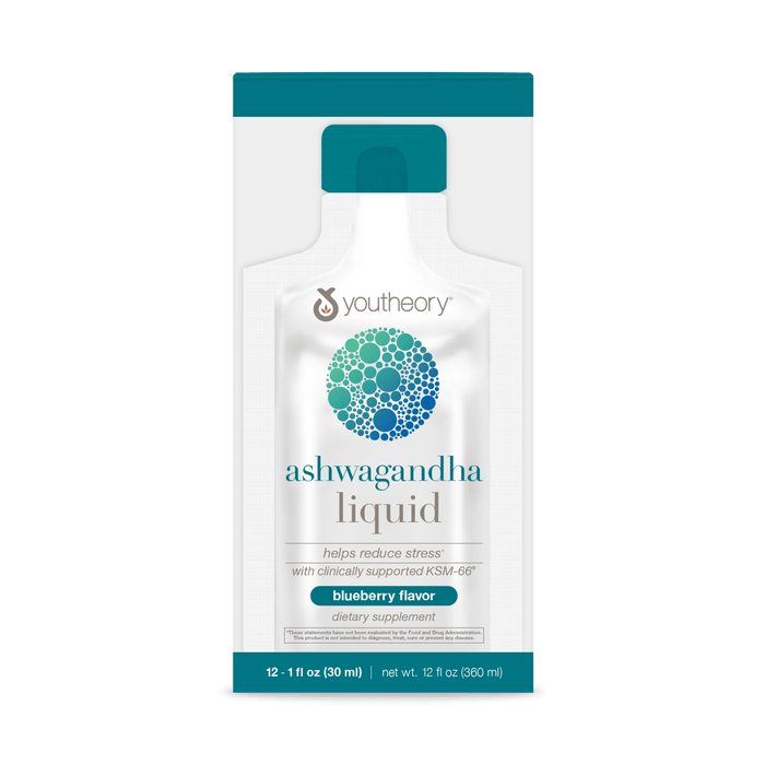 CTN.ASHL.92026 Youtheory Ashwagandha Liquid Blueberry Flavor 12 ct Product Main Image