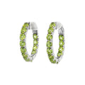 August Birthstone Sterling Silver Peridot Inside Out Earrings