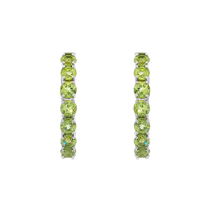 August Birthstone Sterling Silver Peridot Inside Out Earrings