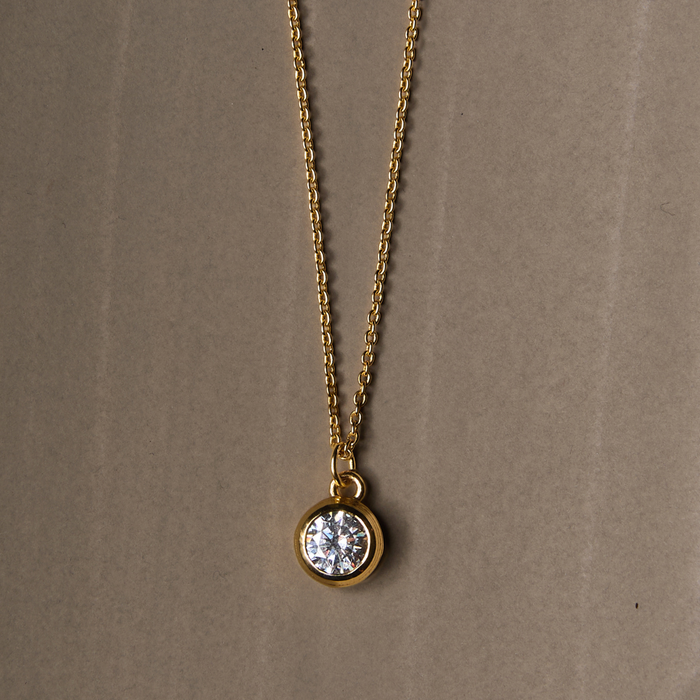 The Bezel Charm on Dainty Chain