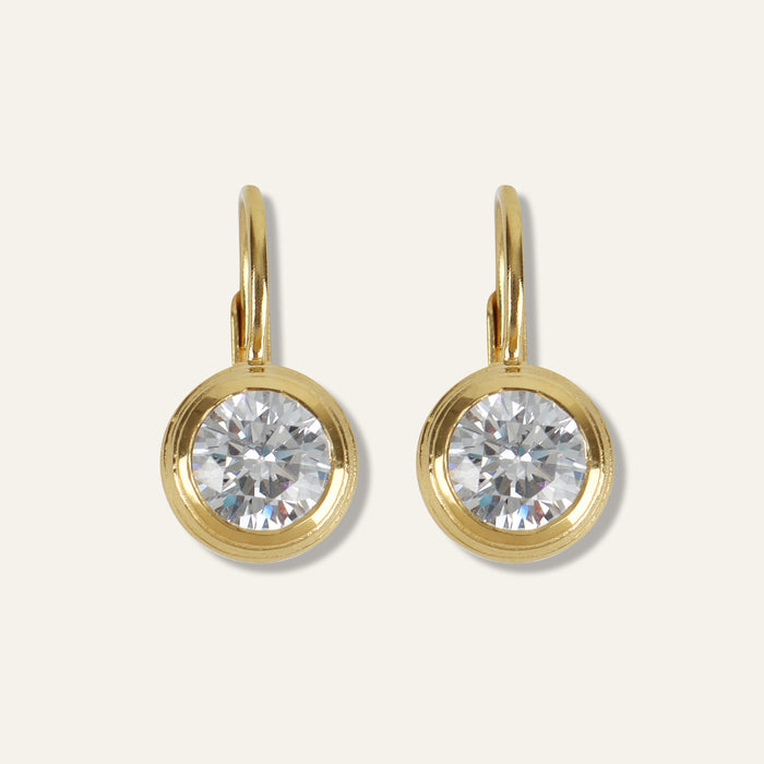 Bezel Drop Earrings
