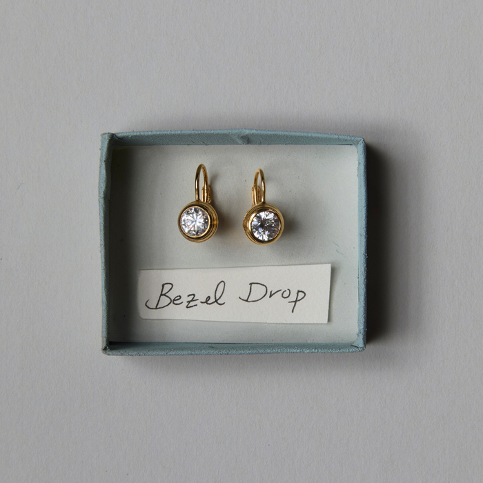Bezel Drop Earrings