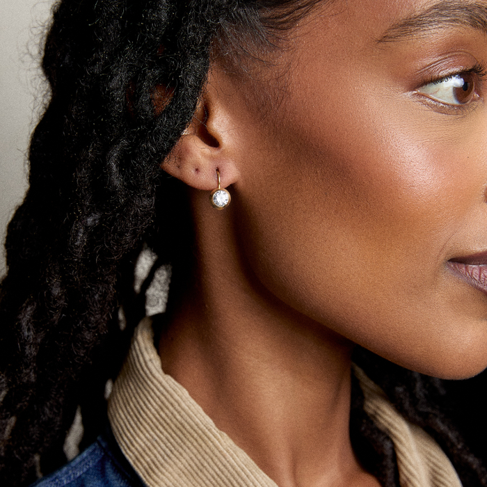 Bezel Drop Earrings