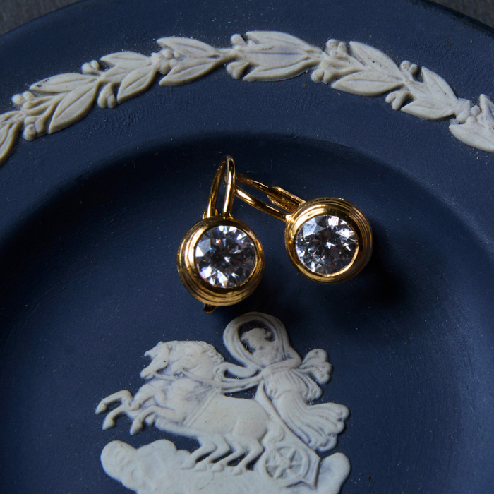 Bezel Drop Earrings